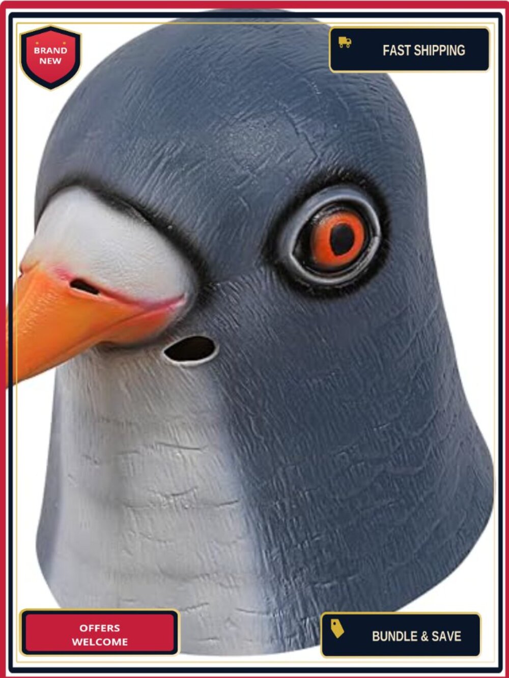 Latex Full Head Pigeon Mask Halloween Costume Party Cosplay